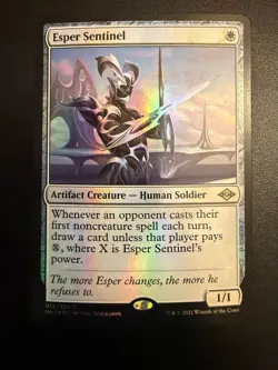 MTG Modern Horizons 2- Esper Sentinel 012 Foil Miscut Square Corner - Image 1