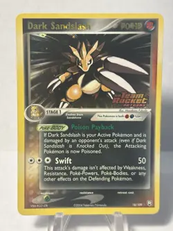 Pokemon Dark Sandslash 18/109, Team Rocket Returns Set, Reverse Holo *Near Mint* - Image 1