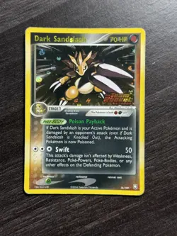 Dark Sandslash Pokemon EX Team Rocket Returns 18/109 Stamped Reverse Holo Rare - Image 1