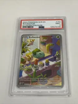 B6 Pokemon TCG Bulbasaur Stellar Crown Illustration Holo Card 143/142 PSA 9 - Image 1