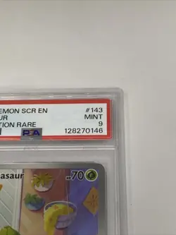 B6 Pokemon TCG Bulbasaur Stellar Crown Illustration Holo Card 143/142 PSA 9 - Image 3