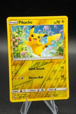 Pikachu Common Hidden Fates 19/68 Lightning Reverse Holo Pokemon Card Near Mint - Image 1