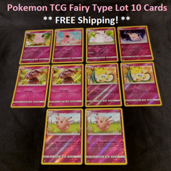 Pokemon TCG Fairy Type Lot 10 Cards Reverse Holo Unbroken Bonds Hidden Fates - Image 1