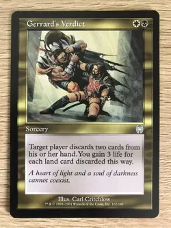 Gerrard's Verdict MTG Magic the Gathering Card NM Near Mint Apocalypse - Image 1