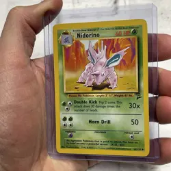 Nidorino 54/130 Base Set 2 Uncommon Vintage Pokemon Card WOTC TCG English LP Vtg - Image 2