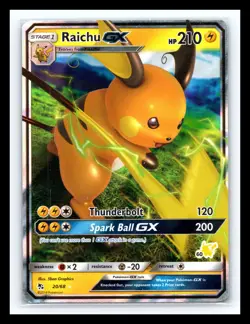 💥 Pokemon TCG Raichu GX Hidden Fates Holo Ultra Rare Card 20/68 - Image 1