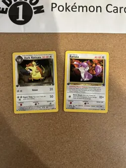 Dark Raticate + Rattata 1st Edition Pokemon Card Lot Vintage WOTC - Image 1