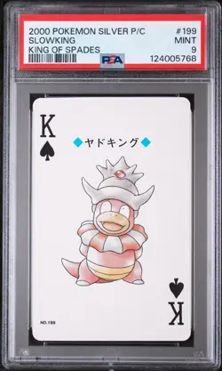 2000 POKEMON SILVER VERSION PLAYING CARDS KING OF SPADES #199 SLOWKING PSA 9 - Image 1