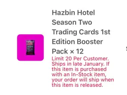 Hazbin Hotel Season 2 Trading Cards Booster Packs 1st Edition PreSale (15x) - Image 3
