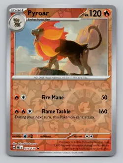 Reverse Holo Pyroar 016/131 Uncommon SV: Prismatic Evolutions Pokemon - Image 1
