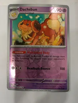 Dachsbun 099/198 Scarlet & Violet Base Set Pokemon Reverse Holo Foil Nice! - Image 1