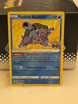 Radiant Blastoise ⭐ 018/078 Holo Radiant Rare Pokemon GO 2022 Pokemon NM - Image 1
