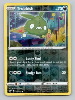 Reverse Holo Trubbish 110/185 Common SWSH04: Vivid Voltage Pokemon - Image 1