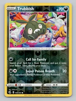 Reverse Holo Trubbish 168/264 Common SWSH08: Fusion Strike Pokemon - Image 1