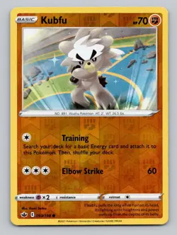 Reverse Holo Kubfu 093/198 Common SWSH06: Chilling Reign Pokemon - Image 1