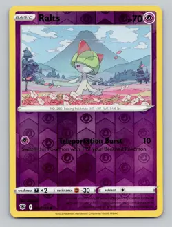 Reverse Holo Ralts 060/189 Common SWSH10: Astral Radiance Pokemon - Image 1