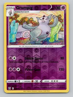 Reverse Holo Grumpig 056/163 Uncommon SWSH05: Battle Styles Pokemon - Image 1