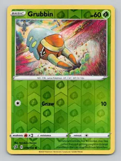 Reverse Holo Grubbin 016/192 Common SWSH02: Rebel Clash Pokemon - Image 1
