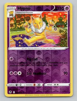 Reverse Holo Hypno 061/195 Uncommon SWSH12: Silver Tempest Pokemon - Image 1