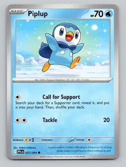 Piplup 027/094 Common ME02: Phantasmal Flames Pokemon - Image 1