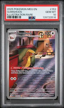 2025 POKEMON MEG EN-MEGA EVOLUTION ILLUSTRATION RARE #153 GUMSHOOS PSA 10 - Image 1