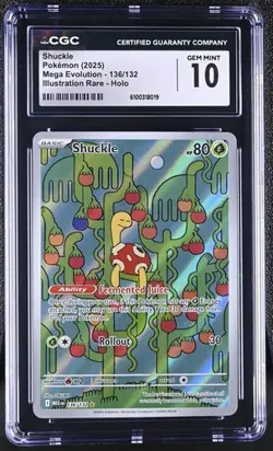 Shuckle *CGC 10* Illustration Rare *Mega Evolution* #136 *2025* Pokemon - Image 1