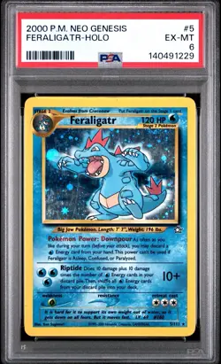 2000 POKEMON NEO GENESIS FERALIGATR-HOLO #5 PSA 6 - Image 1