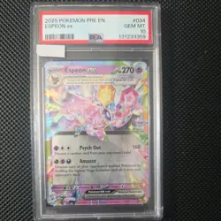 2025 Pokemon Prismatic Evolutions Espeon ex #034/131 PSA 10 - Image 1