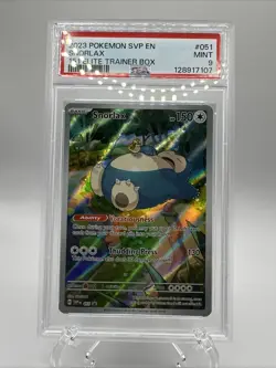 2023 POKEMON SVP EN-SV BLACK STAR PROMO 151 ELITE TRAINER BOX #051 SNORLAX PSA 9 - Image 2