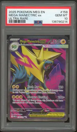 Mega Manectric Ex 2025 Pokemon Mega Evolution Ultra Rare PSA 10 GEM MT - Image 1