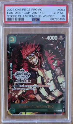 One Piece 2023 Promos Eustass "Captain" Kid Store Championship Winner PSA 10 - Image 1