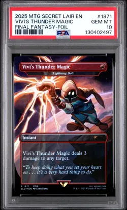 MTG Magic PSA 10 SLD Vivi's Thunder Magic Foil Secret Lair Final Fantasy 1871 - Image 1