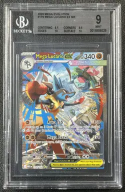 MEGA LUCARIO EX BGS 9 2025 POKEMON EVOLUTION - MEG EN #179/132 SIR 6029 - Image 1