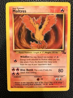 Pokemon TCG Moltres Fossil Card 27/62 Non-Holo Rare - Image 1