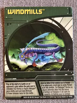 Bakugan New Vestroia Windmills Green Ability Card Ventus Aquos 44/48q Tayghen - Image 3