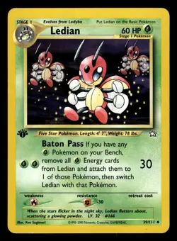 Ledian 39/111 1st Edition Neo Genesis Set Pokemon Card - Image 1