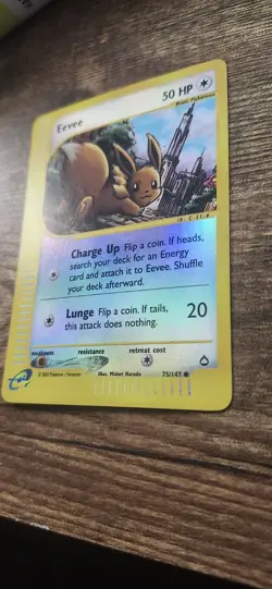 Pokemon Eevee Aquapolis Reverse Holo Card 75/147 English LP/NM Condition - Image 2