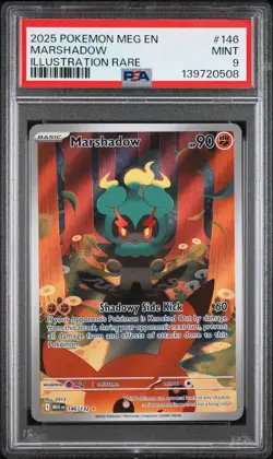 2025 POKEMON MEG EN-MEGA EVOLUTION ILLUSTRATION RARE #146 MARSHADOW PSA 9 - Image 1