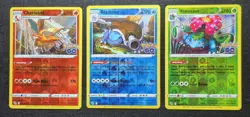 Pokemon 3 Card Pokemon GO Reverse Holo Lot Venusaur/Charizard/Blastoise N/M - Image 1