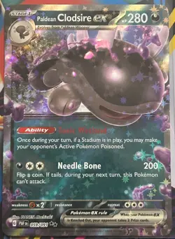 Pokemon Paldean Fates #59 Paldean Clodsire EX Full Art Holo Double Rare - Image 1
