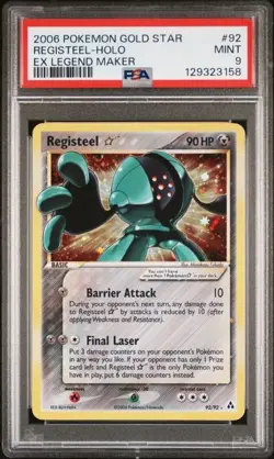 2006 Pokemon EX Legend Maker Registeel Gold Star #92 Holo PSA 9 - Image 1