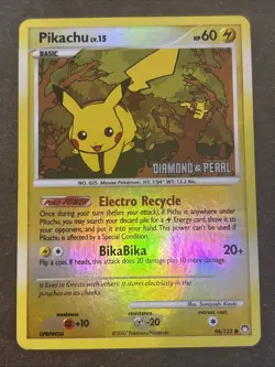 Pikachu 94/123 Reverse Holo Stamped DIAMOND & PEARL Pokemon TCG LP - Image 1