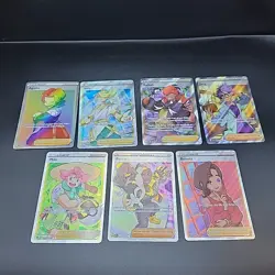 Pokemon Trainer Lot SIR And IR Beauty, Ryme, Milo, Jacq, Raihan, Volo, Agatha NM - Image 1