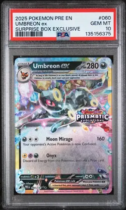 2025 POKEMON PRE EN-PRISMATIC EVOLUTIONS #060 UMBREON EX PSA 10 - Image 1