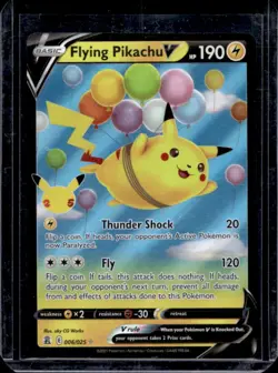 2021 Pokemon SWSH Celebrations Flying Pikachu V #006/025 - Image 1