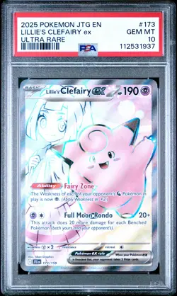 2025 POKEMON JTG EN-JOURNEY TOGETHER ULTRA RARE #173 LILLIE'S CLEFAIRY EX PSA 10 - Image 1