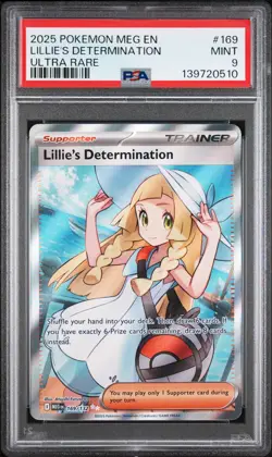 2025 POKEMON MEG EN-MEGA EVOLUTION ULTRA RARE #169 LILLIE'S DETERMINATION PSA 9 - Image 1