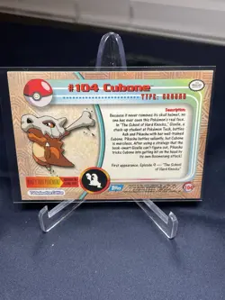 Cubone #104 2000 Topps Pokemon TV Animation Edition Series 2 Blue Logo - Image 2