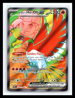 💥 Pokemon TCG Ethan's Ho-Oh EX Ultra Rare Full Art Holo Destined Rivals 209/182 - Image 1