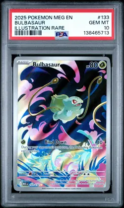 2025 POKEMON MEG EN-MEGA EVOLUTION ILLUSTRATION RARE #133 BULBASAUR PSA 10 - Image 1